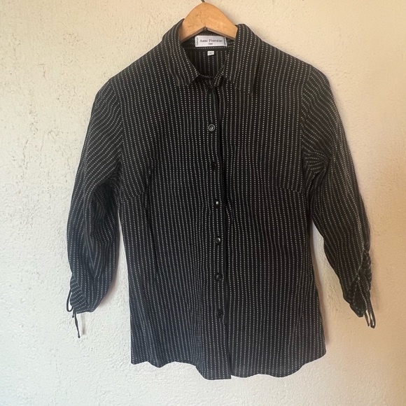 Anne Fontaine Paris Cinched Wrist Button Down Blouse - Picture 2 of 11